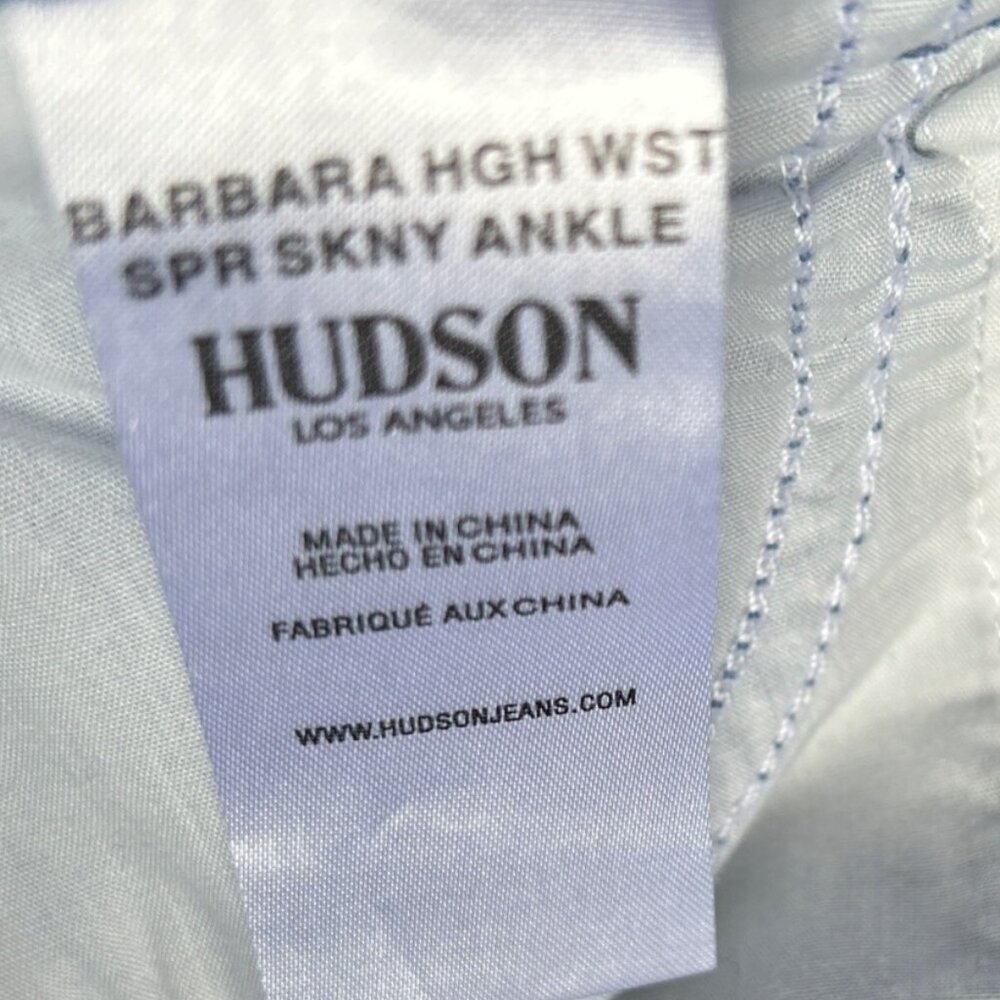 Hudson Barbara High Waist Skinny Ankle Jeans Pant Blue Blurred Floral USA Sz 28 - Picture 2 of 16